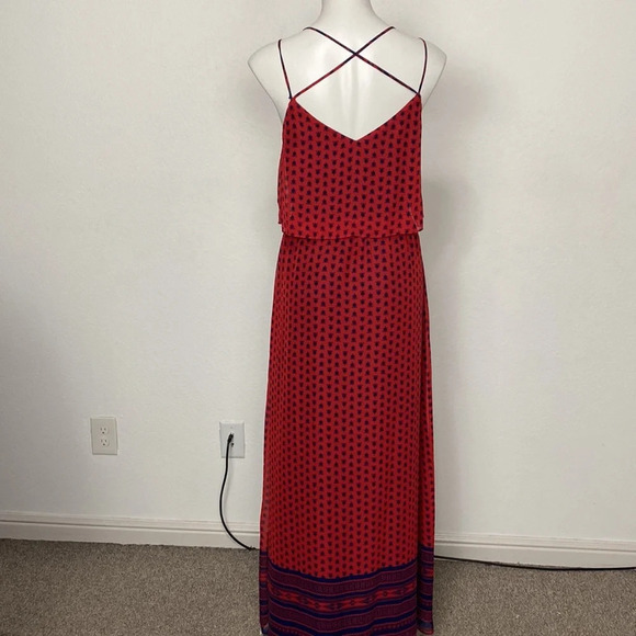Giani Bernini Red/Blue Bohemian Criss Cross Hippie Maxi Dress Size S - Picture 7 of 10